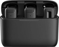 Microfoane lavalieră wireless APEXEL APL-MIC008 cu carcasă de încărcare (USB‑C), 2 buc