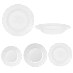 Set de 18 farfurii albe Fale