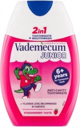 Vademecum Junior 2în1 pastă de dinți pentru copii cu gust de căpșuni și apă de gură 75 ml