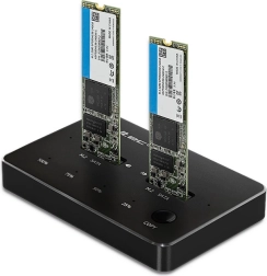 Stație de andocare pentru 2× SSD M.2 SATA (NGFF) cu USB‑C Qoltec