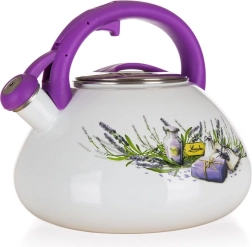 Cană fluierătoare emailată Lavandă 3 l, diametru 22,5 cm