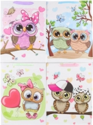 Pungă cadou cu motiv bufnițe 31 × 42 × 12 cm