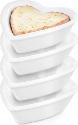 Castronele inimă din porțelan pentru aperitive 7,5 cm, 35 ml, 4 buc