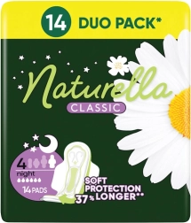 Naturella Classic absorbante de noapte cu aripioare 14 buc