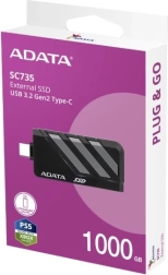 SSD extern ADATA SC735 1 TB USB‑C 3.2 Gen 2 1000/1000 MB/s gri