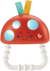 Fisher-Price jucărie de dentiție și zornăitoare Ciupercuță, silicon luminos 2 în 1