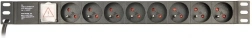 Șină de alimentare pentru rack (PDU), 8 prize FR, 1U, 16A, fișă Schuko 3m