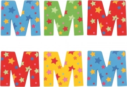 Litera de lemn colorată Stea M