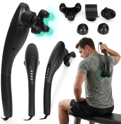 Aparat de masaj manual cu vibrații 20 W cu 5 capete interschimbabile ModernHome