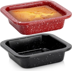Set de tăvițe pătrate din granit pentru copt 12 × 12 cm, 2 bucăți
