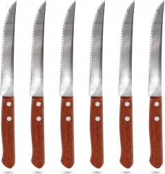 Set de cuțite steak zimțate din oțel inoxidabil, 20,5 cm, 6 buc