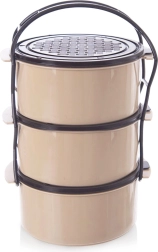 Recipient alimentar din plastic cu trei niveluri 3 × 1,5 l