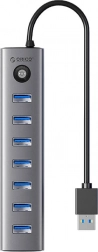 Hub Orico USB-C cu 7× USB 3.0, gri