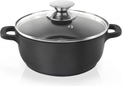 Oală din granit cu capac de sticlă GRANDE 16 cm, 1,4 l