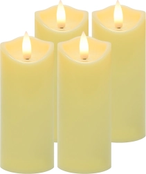 Ruhhy lumânare LED/inserție pentru candelă 12,5 × 5 cm, alb cald, flacără pâlpâitoare (4 buc)