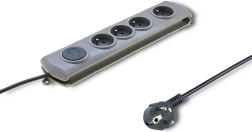 Protecție la supratensiune Quick Switch 4 prize 2,5m gri