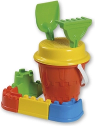 Androni set de nisip castel cu ziduri mediu – Roșu