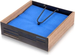 Suport metalic negru pentru șervețele cu braț de presiune LINE 18 × 18 × 5 cm