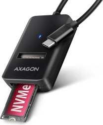 AXAGON adaptor USB 3.2 Gen 2 pentru M.2 NVMe/SATA SSD cu cablu USB‑C de 10 cm