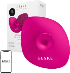 Perie de curățare facială 4 în 1 cu mâner Geske cu aplicație (magenta)