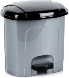 Coș de gunoi din plastic cu pedală, 3 l, gri