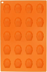 Formă din silicon pentru biscuiți scoici, portocalie