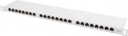 Patch panel 24 porturi 0.5U, categorie 6, gri, ecranat