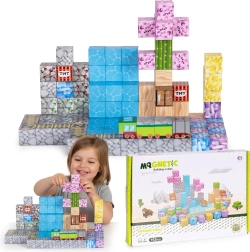 Set de construcție magnetic pentru copii, 112 piese