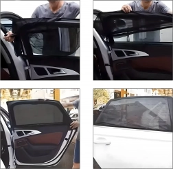 Set de 4 parasolare din plasă pentru geamurile mașinii, cu plasă împotriva țânțarilor