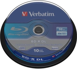 Disc Blu-ray VERBATIM BD-R DL 50 GB 6x, cakebox 10 buc
