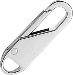 Suport metalic argintiu pentru glisorul fermoarului