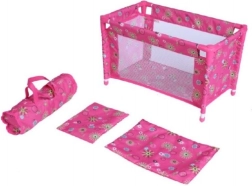 Pătuț de călătorie pentru păpuși cu geantă