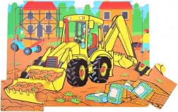 BIGJIGS TOYS puzzle din lemn cu excavator, 9 piese
