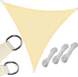 Prelată de umbrire triunghiulară impermeabilă 3 x 3 x 3 m – crem