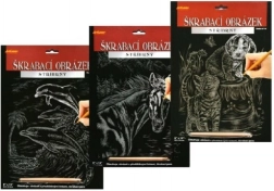 Imagine de zgâriat cu motiv de Cal - Argintiu 20x25 cm