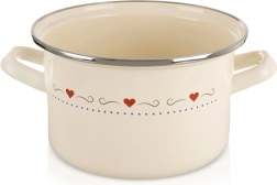 Oală emailată Tonca 18 cm, 2 l, crem