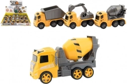 Mașinuță de construcții din plastic cu mecanism de inerție 10 cm – 3 tipuri