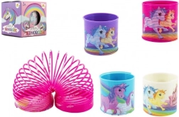 Arc spiralat din plastic cu unicorni, diametru 6,5 cm