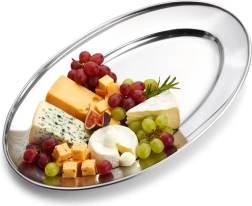 Tavă ovală din oțel inoxidabil 34 × 21,5 cm