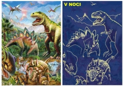 Puzzle luminos lumea dinozaurilor 100 piesă XL