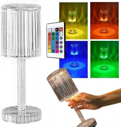 Lampă de masă RGB cu efect de cristal, cu telecomandă, USB‑C, tactilă