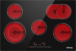 Plită electrică neagră IsEasy cu cinci zone
