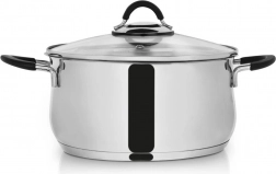 Oală din inox cu capac de sticlă DALIE 24 cm, 5,3 l