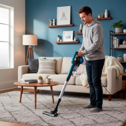 Aspirator vertical 3‑în‑1, 600 W, cu cablu și filtrare ciclonică