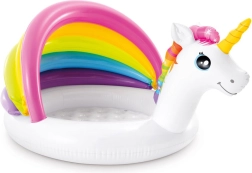 Piscină gonflabilă pentru copii în formă de unicorn cu copertină INTEX