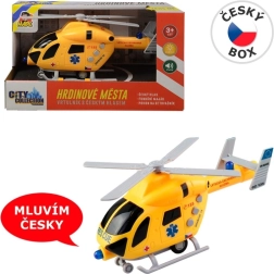 MaDe elicopter de salvare cu mecanism cu inerție, cu lumină și sunet, 20 cm