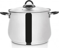 Oală din inox cu capac de sticlă DALIE 26 cm, 10,6 l