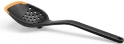 Lingură sită cu mâner lung, margine din silicon, negru/portocaliu 30 cm