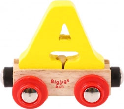 Vagonet de lemn pentru pista de tren cu litera A