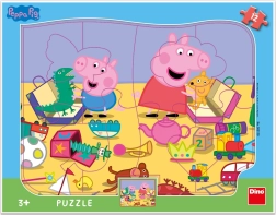 Puzzle Dino Peppa Pig se joacă - forme 12 piese